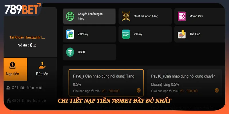 Chi tiết nạp tiền 789BET đầy đủ nhất